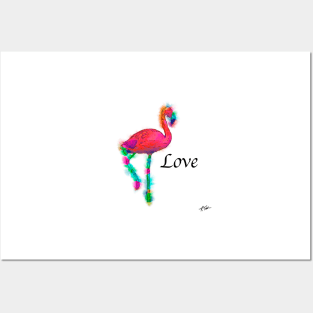 Love - Abstract Flamingo Step Posters and Art